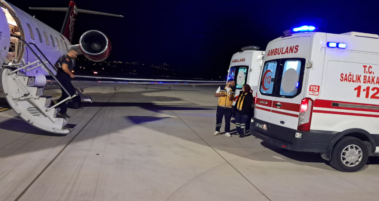 Tokat’ta ambulans uçak 4,5 aylık bebek için havalandı