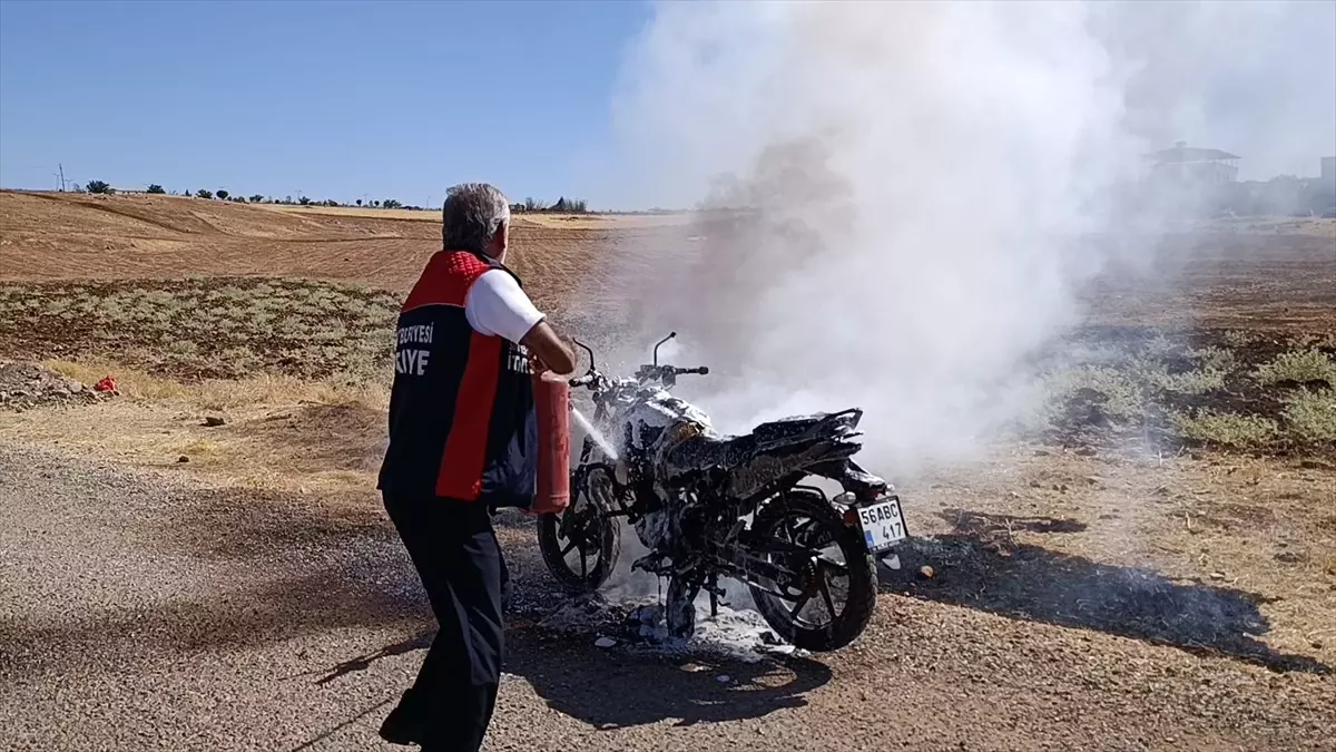 Siirt’te Motosiklet Yangını