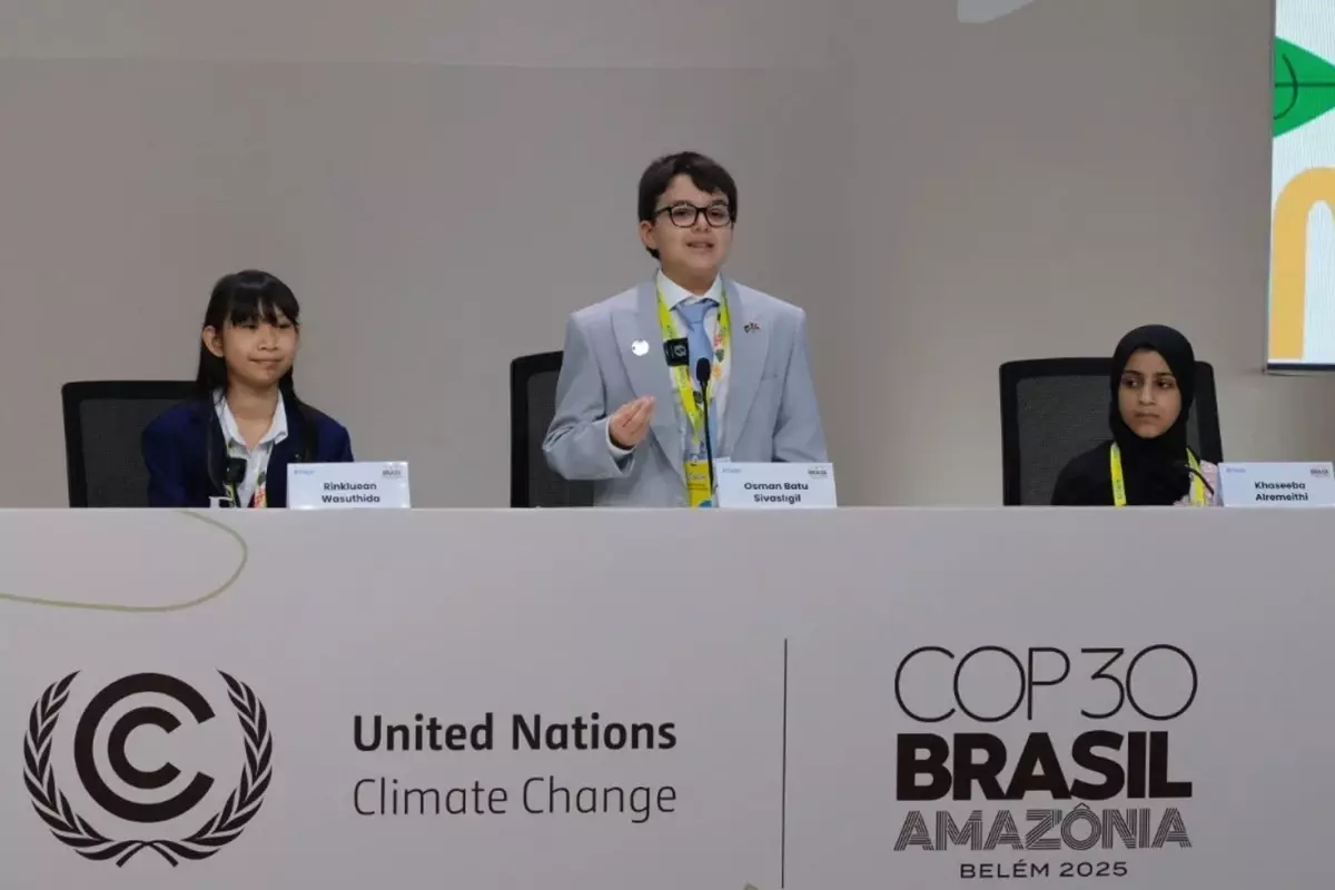 12 yaşındaki Osman Batu Sivaslıgil, COP30 İklim Zirvesi’nde dünya liderlerine hitap etti