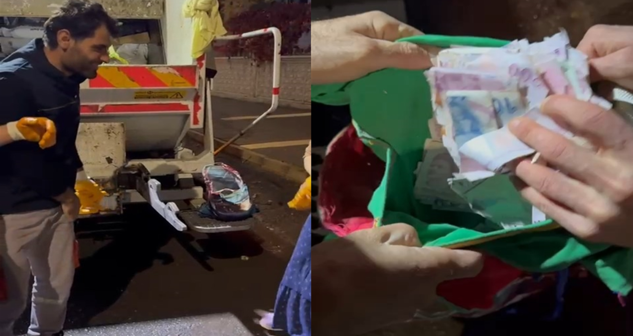 Çöpten çıkan para ve altınlar temizlik görevlilerini şoke etti