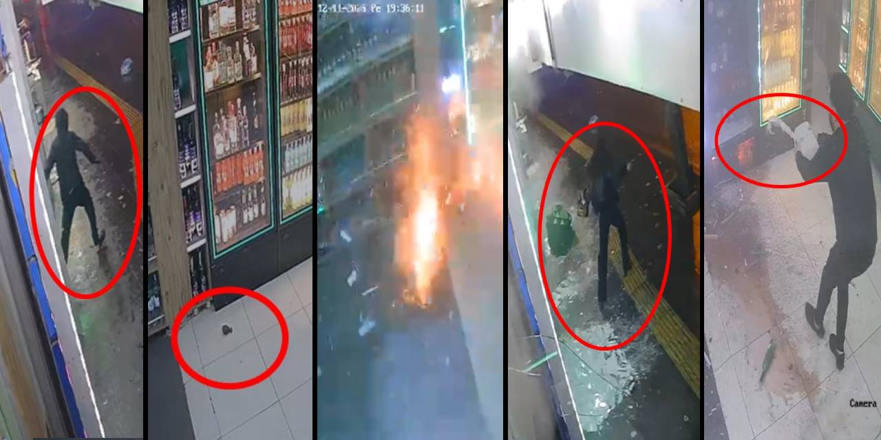 Markete el bombalı saldırı! Patlama anı kamerada
