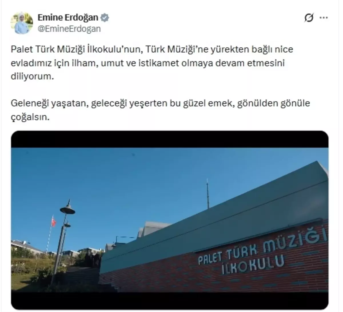 Emine Erdoğan, Türk Müziği Okulu’nu Ziyaret Etti